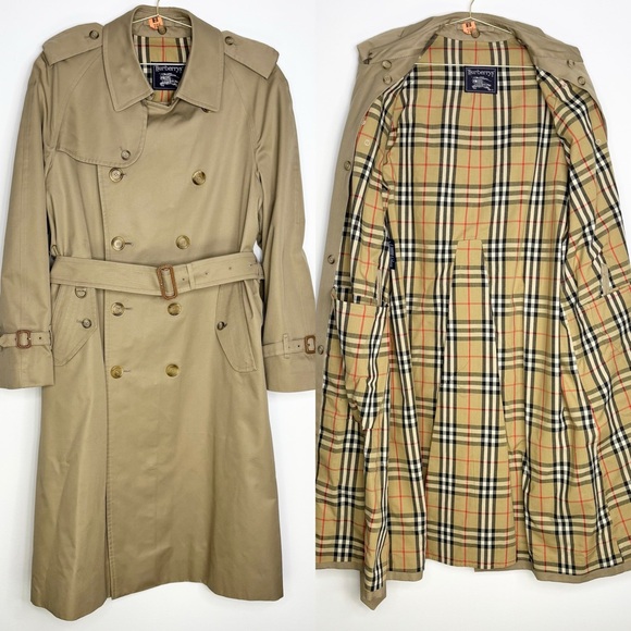 Vintage Burberry Trench Coat Camel Detachable Wool Lining & Collar Women’s L/XL - Picture 2 of 16